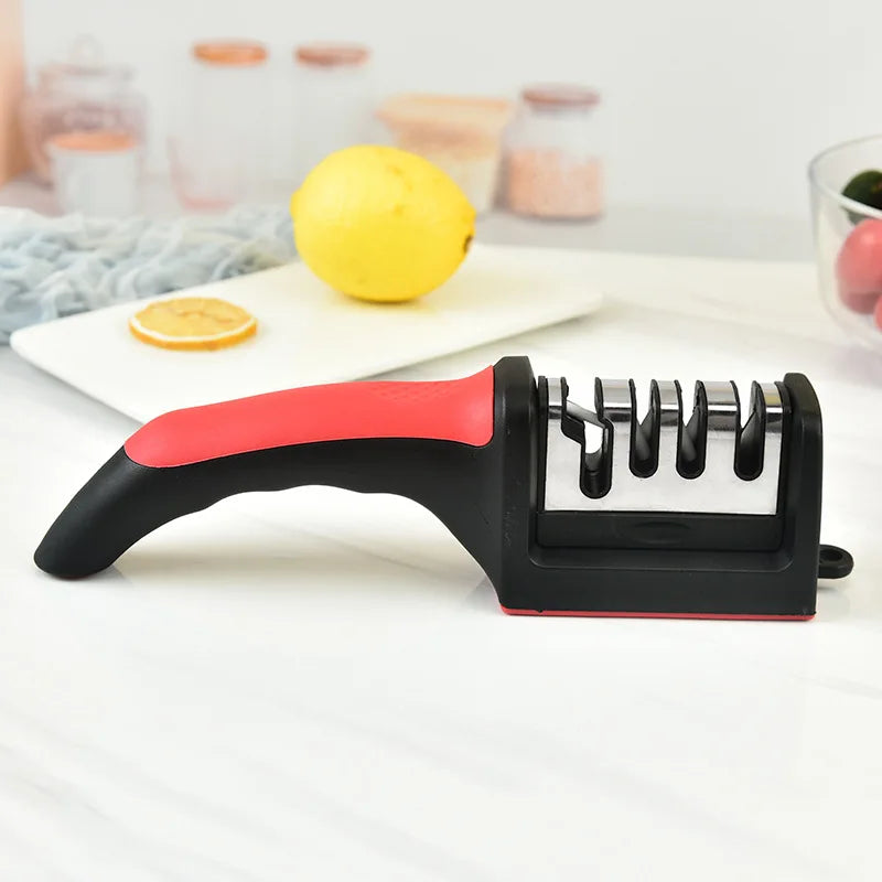 SharpEdge Kitchen 3-in-1 Knife Sharpener - Multi-Functional Handheld Design for Effortless Precision