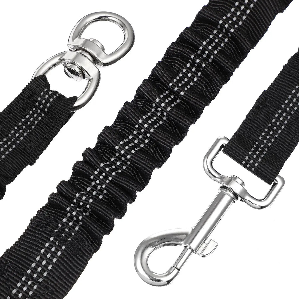 Reflective Nylon Dog Leash - Heavy-Duty Elastic Extension for Small & Medium Dogs - Ideal for Walking & Running