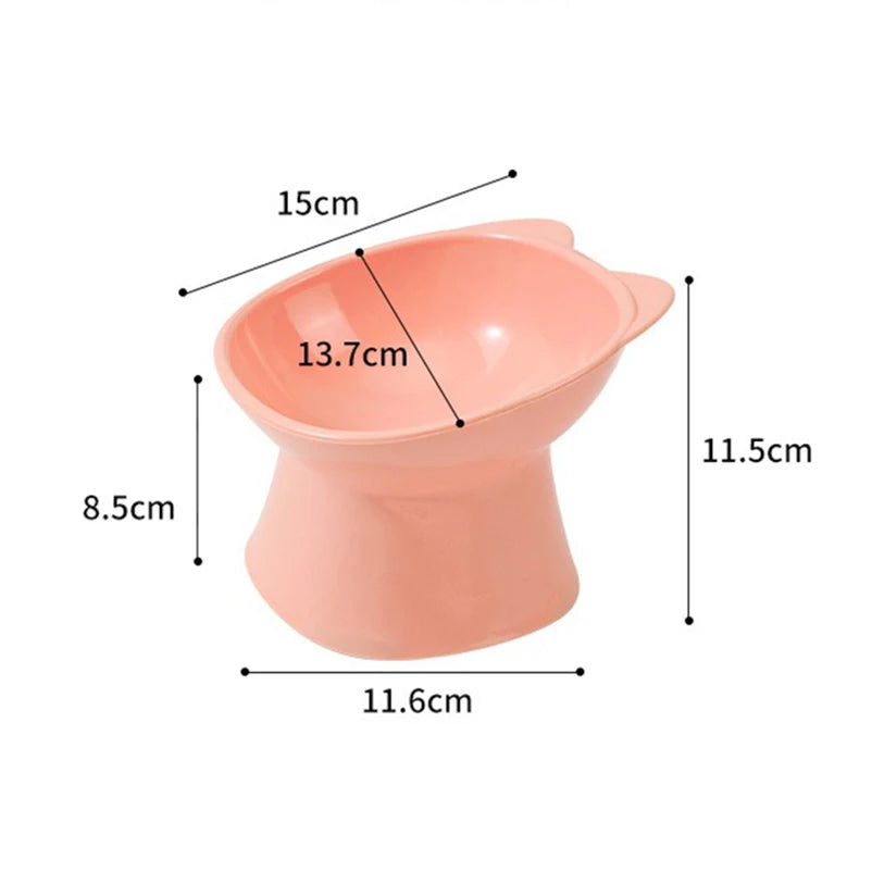 Brand Name Nordic Cat Bowl - Anti-Tip High-Leg Double-Ear Feeding Bowl for Cats - Square Mouth Design