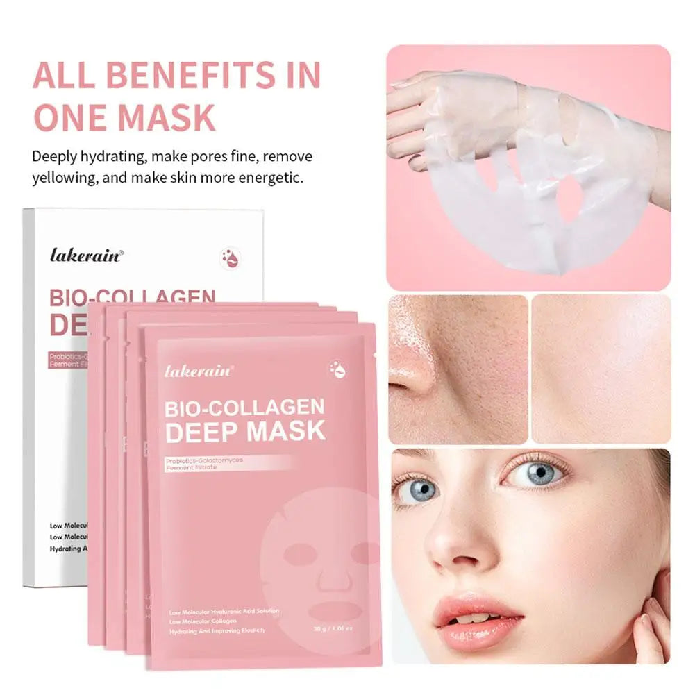 Bio Collagen Overnight Hydrogel Mask - Pore Minimizing & Anti-Wrinkle Treatment for Radiant Skin