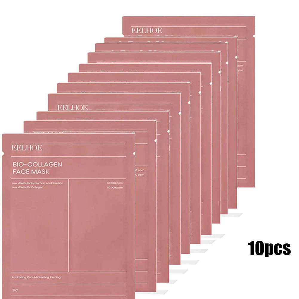 Bio Glow Bio Collagen Face Mask - Deep Hydrating, Pore-Shrinking Overnight Treatment for Radiant Skin (1/5/10PCs)