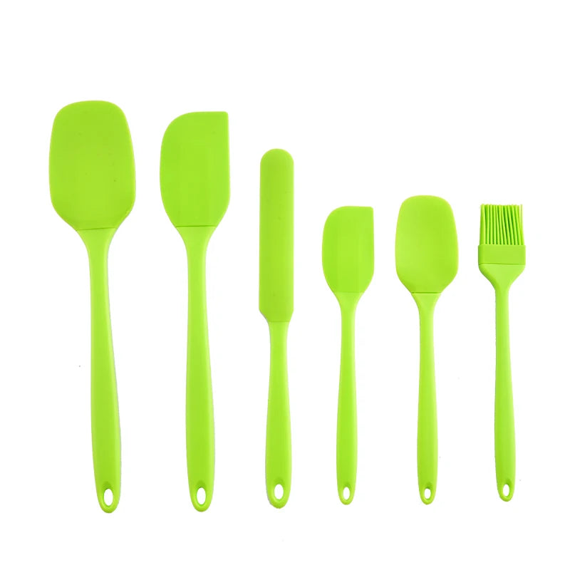 Silicone Kitchenware Set by - 6-Piece Cream Baking Tools with Scraper, Spatula & Oil Brush