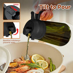 Dark Green Glass Oil Dispenser - 470ML Light-Blocking 2-in-1 Olive Oil Sprayer for Effortless Cooking