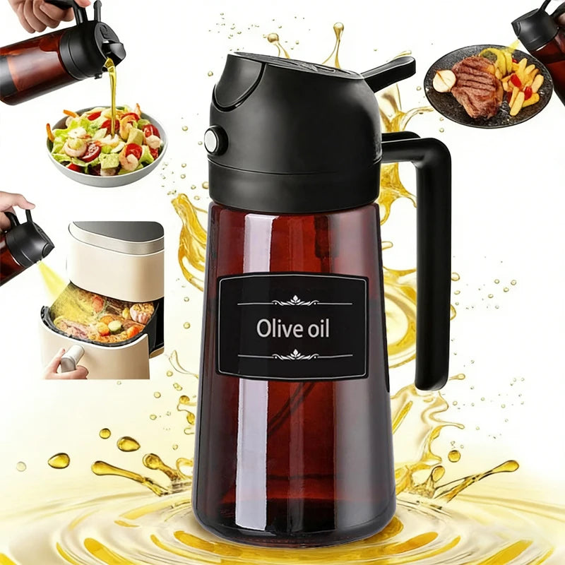 16oz Brown Glass Olive Oil Sprayer Dispenser, Leakproof