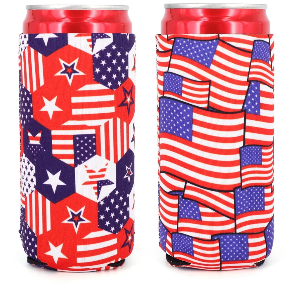 2Pcs Collapsible Neoprene Can Beer Cooler Sleeves Tall Energy/Beer Drink Coolies For 16oz Rockstar , Monster , 500ML beer bottle