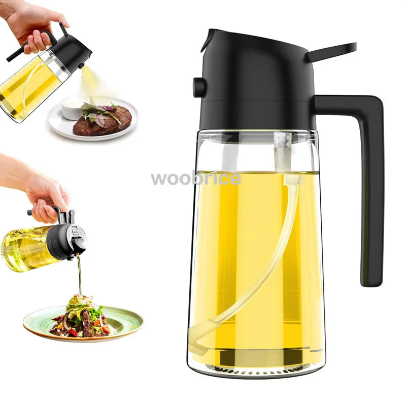 2-in-1 Oil Sprayer & Dispenser – Perfect for Air Fryers, Salads, Grilling & Roasting