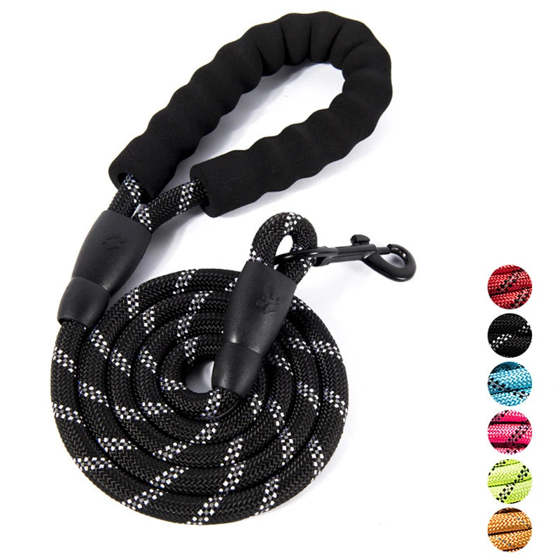 Eco-Friendly Soft Handle Dog Leash – Reflective, Strong & Functional for All Sizes (120-300CM) – Perfect for Big & Small Pups!