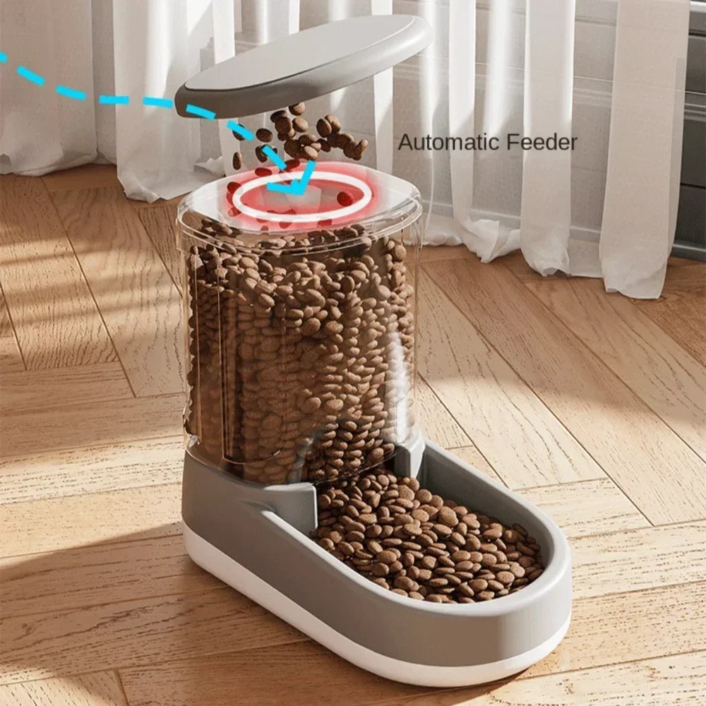 Automatic Pet Water & Food Dispenser - Effortless Gravity Flow Feeder for Happy Cats & Dogs