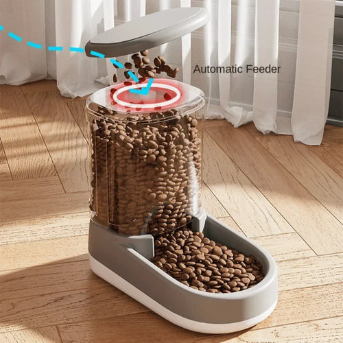 Automatic Pet Water & Food Dispenser - Effortless Gravity Flow Feeder for Happy Cats & Dogs