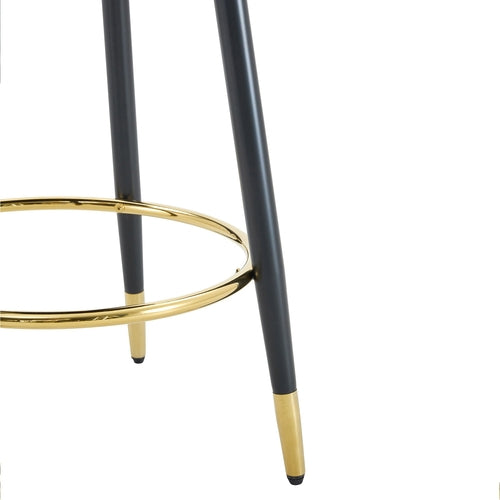 Modern PU Upholstered Bar Chair in White and Dark Gray - Stylish Spliced Design for Home or Commercial Use